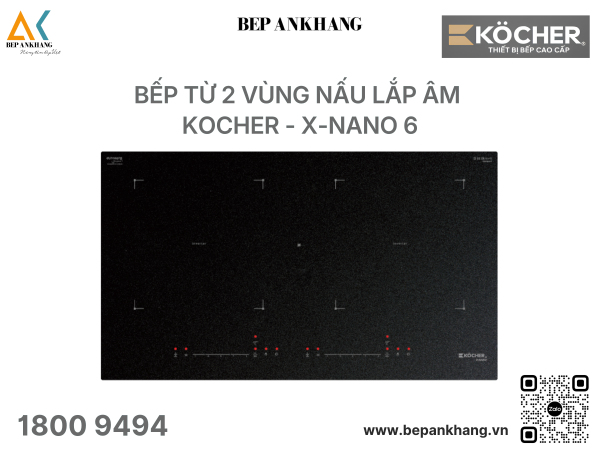 Bếp từ 2 vùng nấu Kocher X-Nano 6 - Made in Thailand